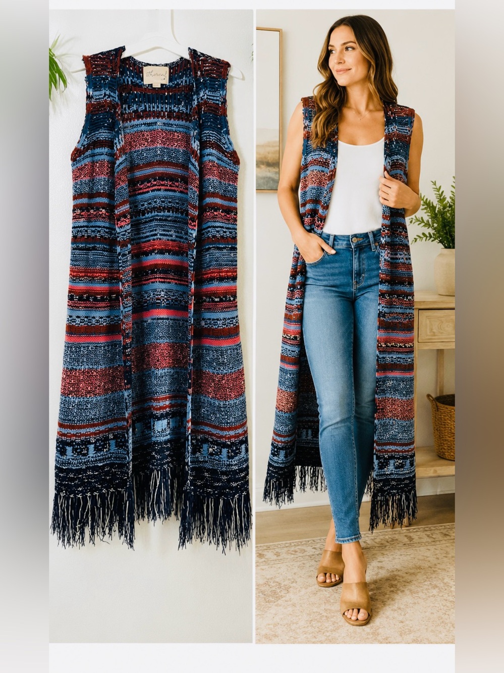 Ethereal by Paper Crane Long Duster Cardigan Size L
